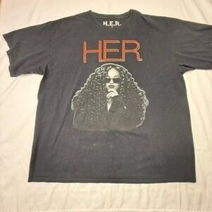 HER Graphic T Shirt Black XL Cotton Music Artist Tour Merch